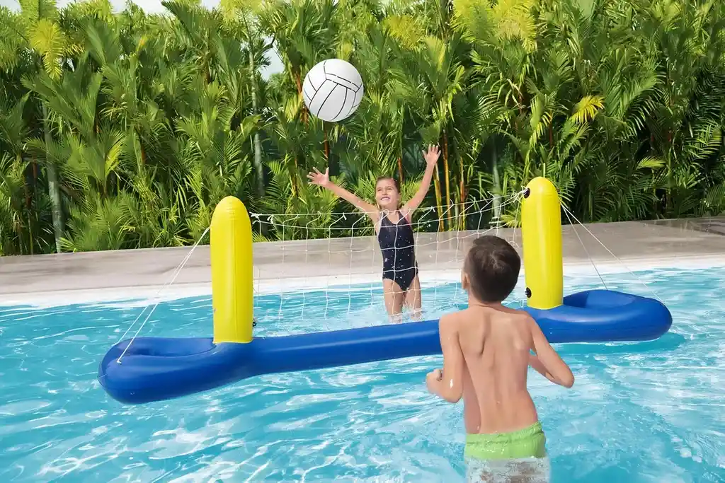 Cancha Juego Flotador Inflable Bestway Malla Voleibol Y Pelota Piscina