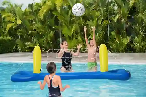 Cancha Juego Flotador Inflable Bestway Malla Voleibol Y Pelota Piscina