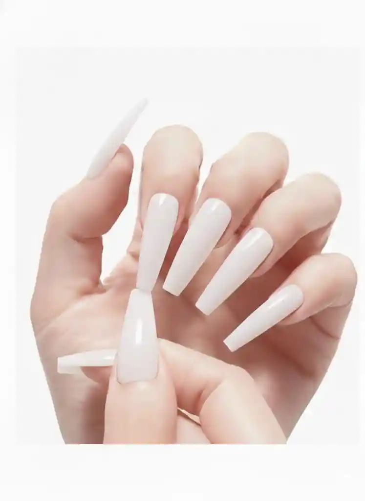 Uñas Cuadradas Postizas Transparentes O Blancas X20 - Adoro
