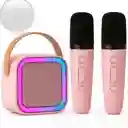 Kit Parlante Y 2 Micrófono Karaoke Para Niños Bluetooth Led