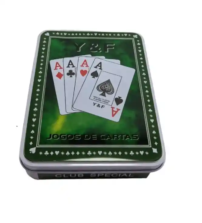 Juego Poker Baraja Juego Cartas Estuche Metalico