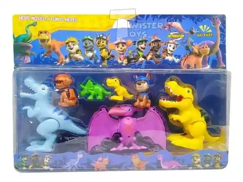 Paw Patrol ,dino Rescue Set Con 7 Figuras Coleccionables De Cachorros Y Dinosaurios