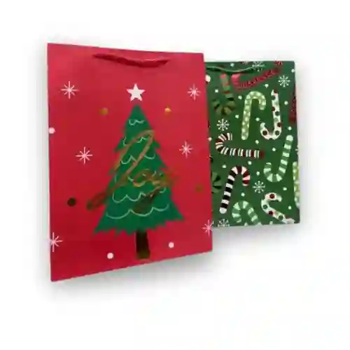 Bolsa De Regalo Navideña Holográfica Fina Lisa Talla Jumbo Xl Empaques Navidad
