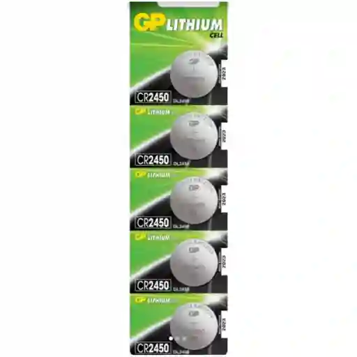 Pila Gp Cr2450 Litio 3 Voltios X5 Unidades