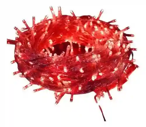 Instalación Luz Lineal 200 Bombillos 14mts Roja Cable Transparente