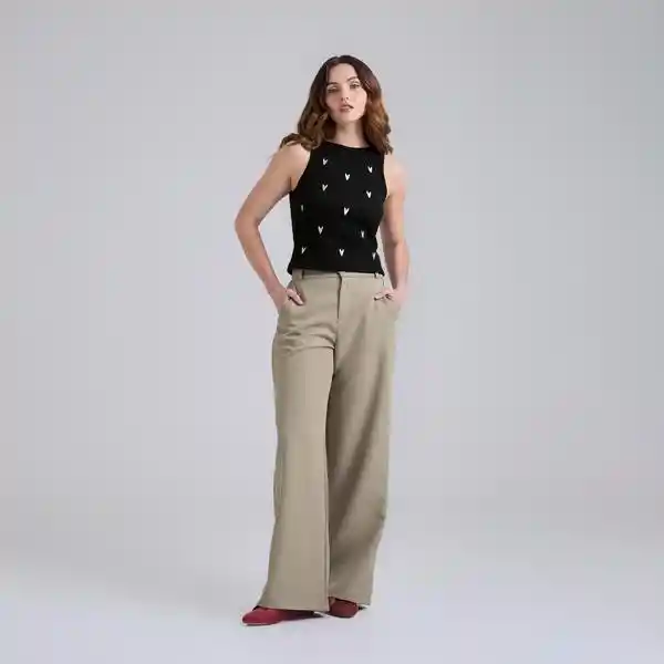 L / Top Corazones - Negro