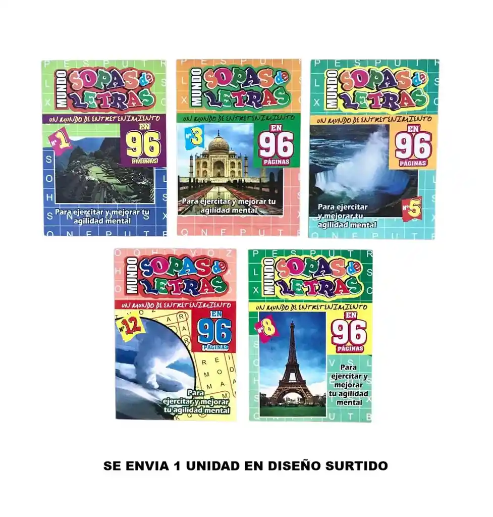 Libro Sopas De Letras 96 Paginas Diseño Surtido