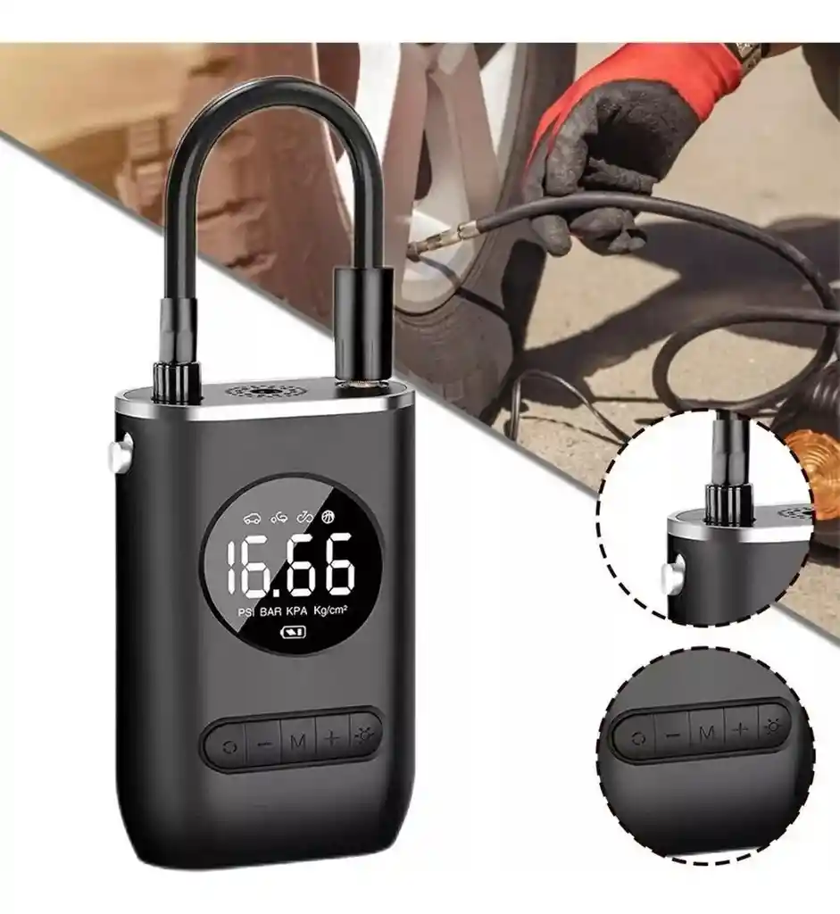 Inflador Compresor Mino Neumaticos Bomba Aire Calibrador