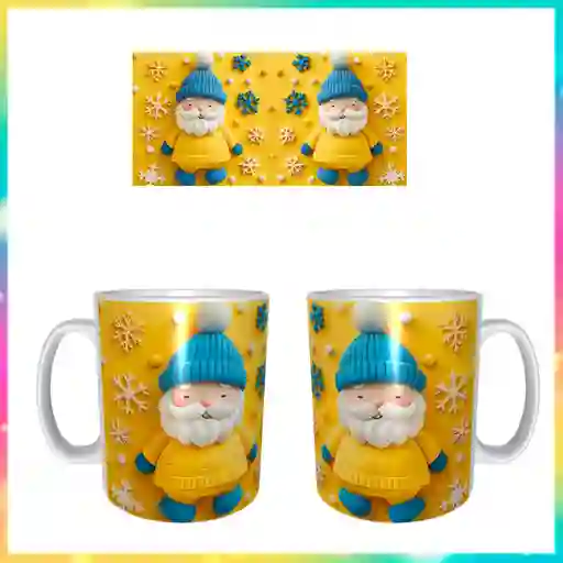 Mug Navideño Santa Amarillo