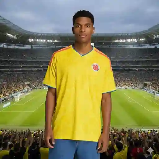 Camiseta De Algodón - Poliéster Hombre Talla Xl Deportiva Escudo Futbol Colombia