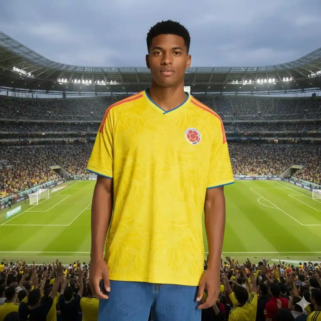 Camiseta De Algodón - Poliéster Hombre Talla Xl Deportiva Escudo Futbol Colombia