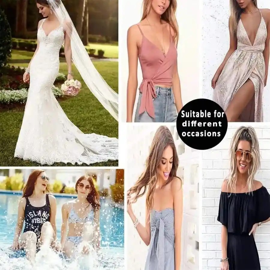 Sujetador Adhesivo Invisible Con Levante Reutilizable Y Sin Tirantes