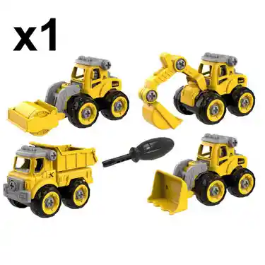 Vehículo De Construcción Para Armar Y Desarmar Con Destornillador, En 4 Modelos Surtidos