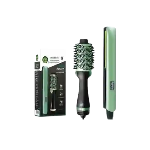 Combo Cepillo Secador + Plancha Alisadora Aguacate