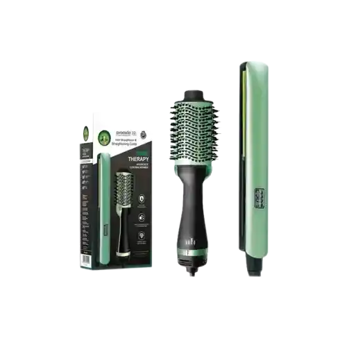 Combo Cepillo Secador + Plancha Alisadora Aguacate
