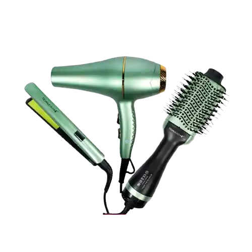 Combo 3 En 1 Aguacate: Plancha, Secador Y Cepillo