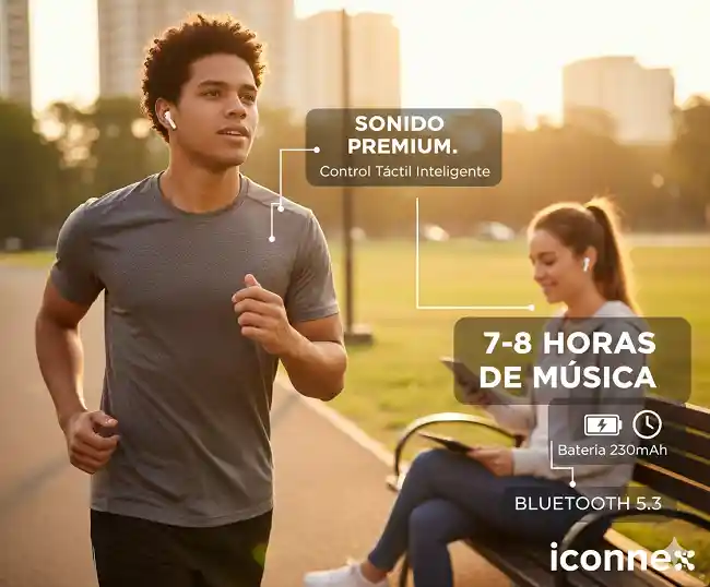 Libertad Y Calidad Premium: Audífonos Iconnex Ep-t160. Bluetooth 5.3, Control Táctil, Carga Tipo C Y 7-8 Horas De Autonomía. ¡mejor Precio, Mejor Sonido!