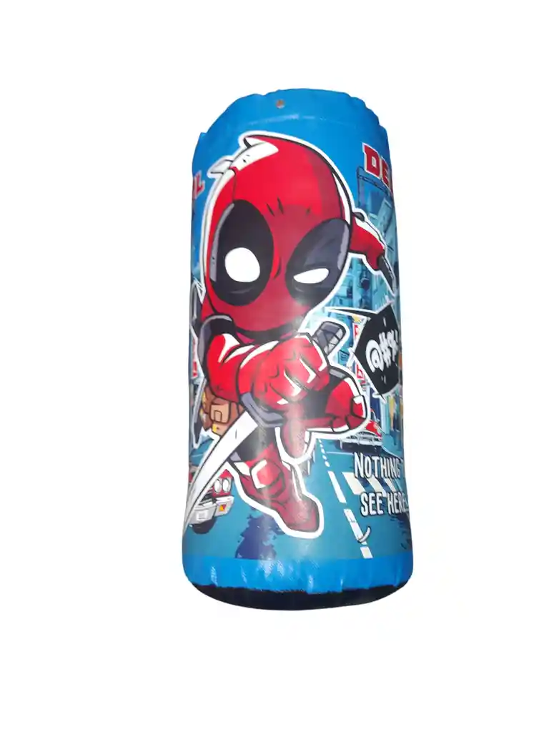 Saco De Boxeo Junior Infantil Con Guantes Incluidos - Deadpool Azul