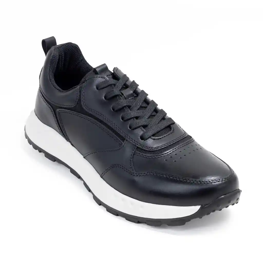 Sky Walk Tenis Urbanos En Cuero Para Hombre 663106bossnegro