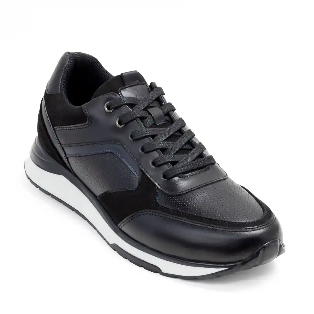 Sky Walk Tenis Urbanos En Cuero Para Hombre 663106sneakerchanegro
