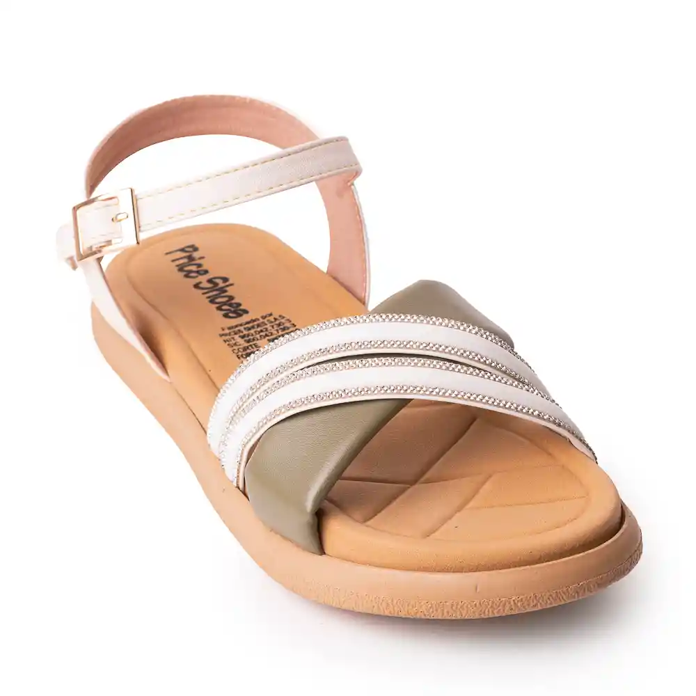 Price Shoes Sandalias Confort Para Mujer 412f-007talco