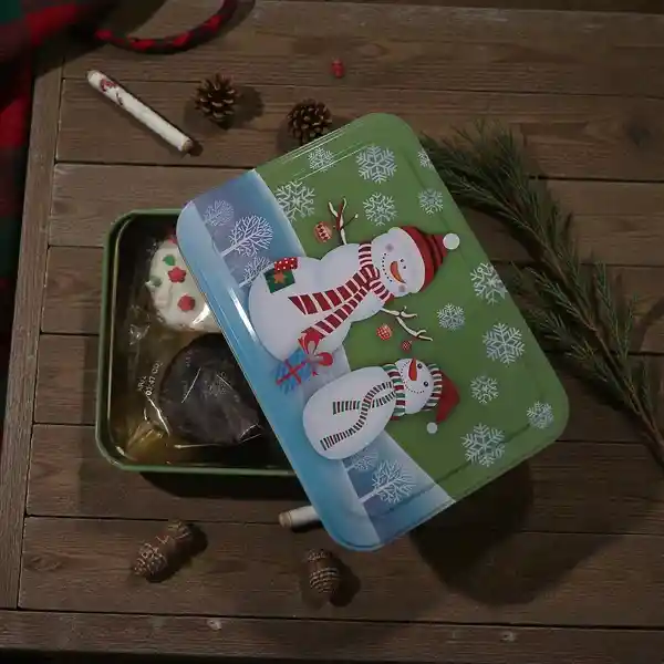 Caja Regalo Metalica Con Mini Ponquecitos Navideños Surtidos O Minix Muffins