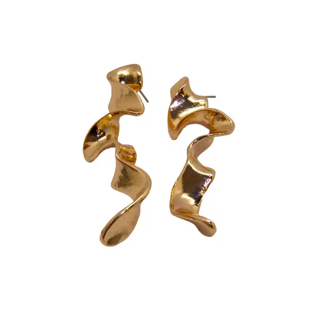 Aretes Rizo De Oro