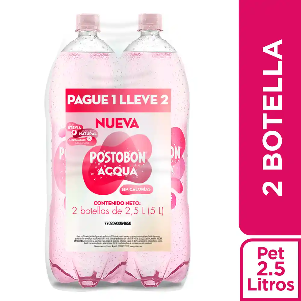 Gaseosa Acqua Pague 1 lleve 2 Frutos Verdes Pet 2.5L