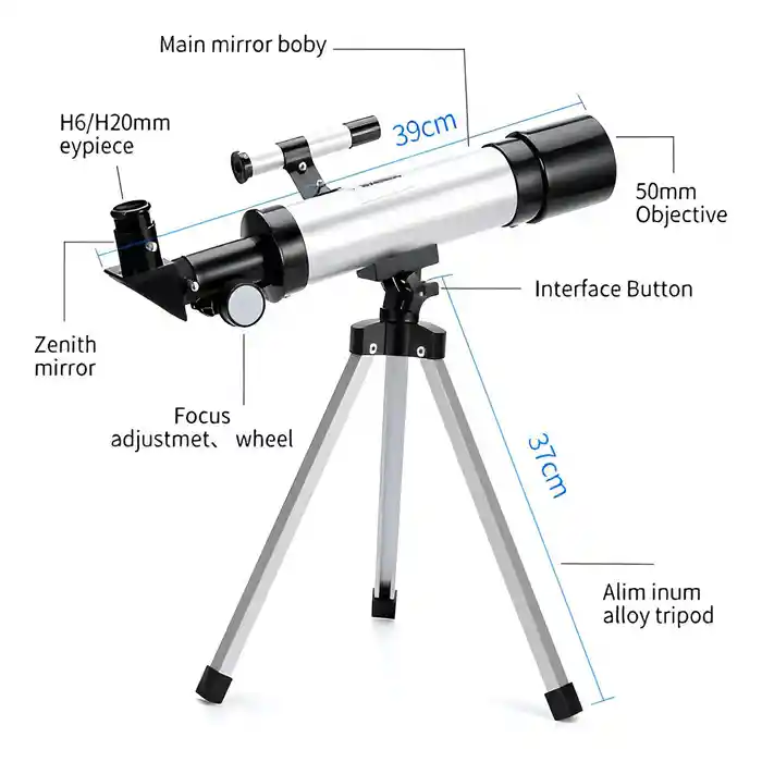 Telescope Astronómico Niño, Uverbon Telescopio para Astronomía Telescopio Zoom 90X HD Monocular Monocular Exterior con Trípode Ajustable para Niños Adulto Principiante