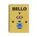 Miniso Cuaderno Con Hebilla Magnética Minions Bello 80 Hojas