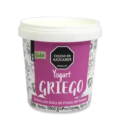 Yogurt Griego Aro Vida Frutos Del Bosque 1000g