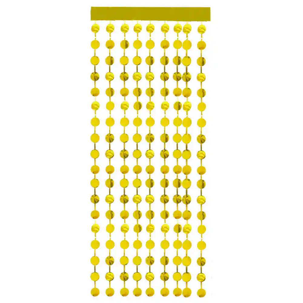 Cortina Dorada Circulos Mate X 1 Und