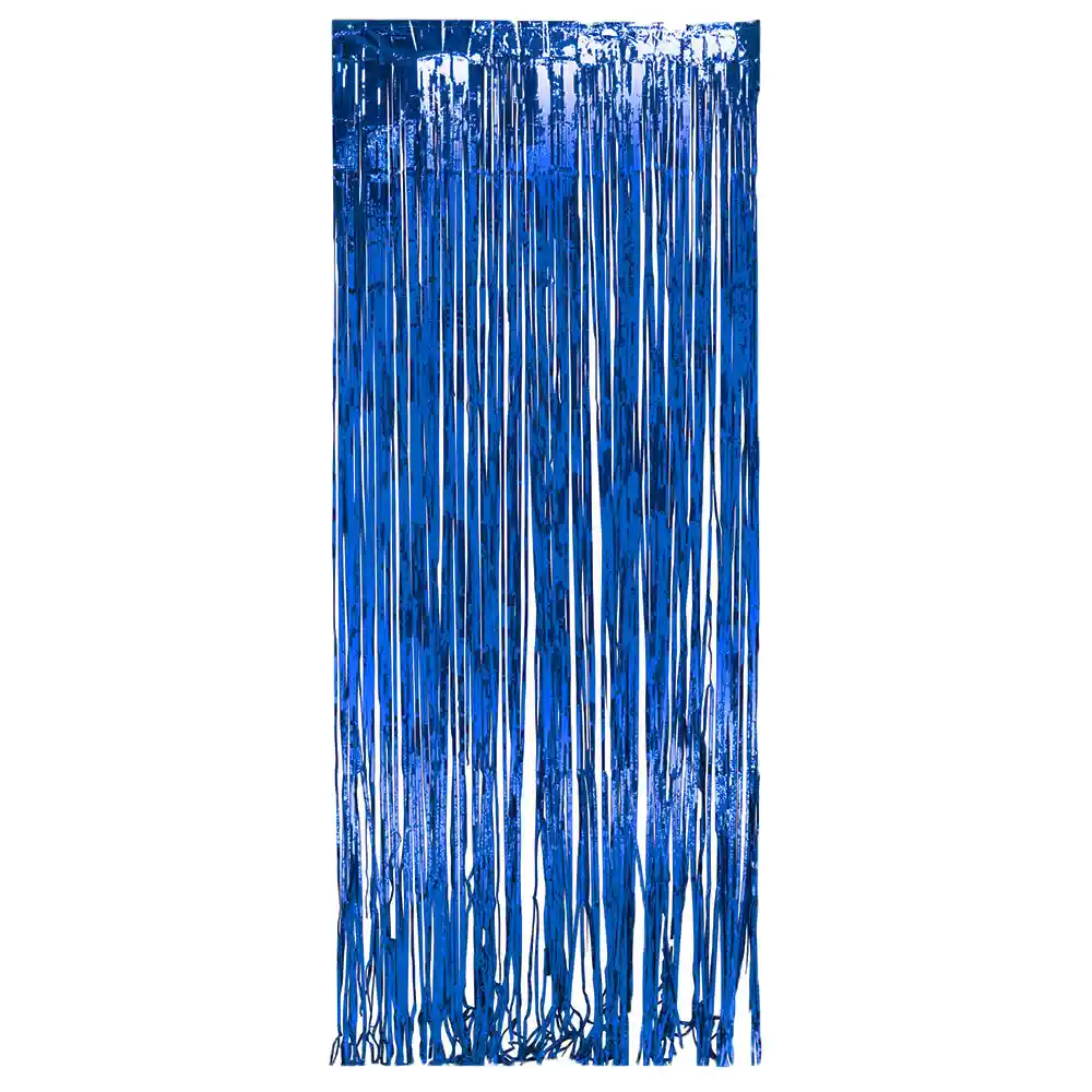 Cortina Metalizada Azul Rey Brillante X 1 Und