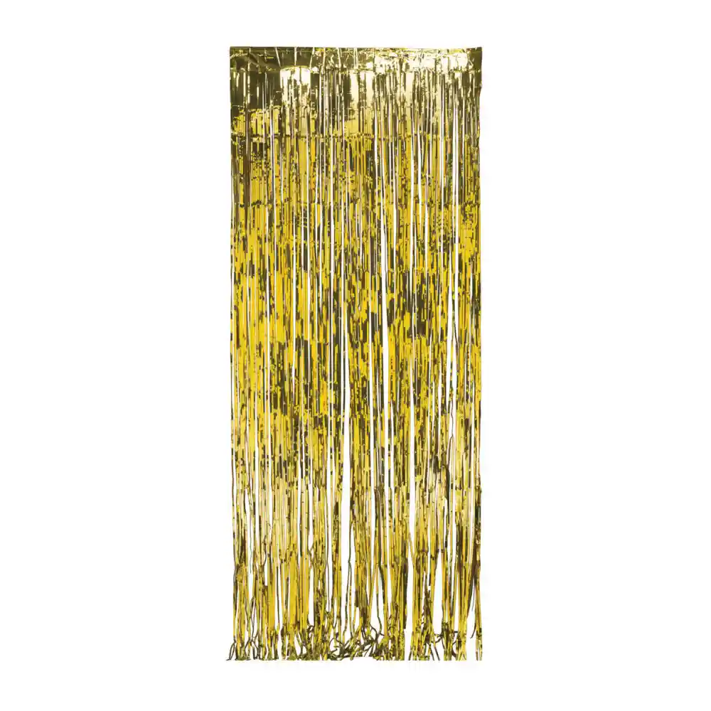 Cortina Metalizada Dorada Brillante X 1 Und