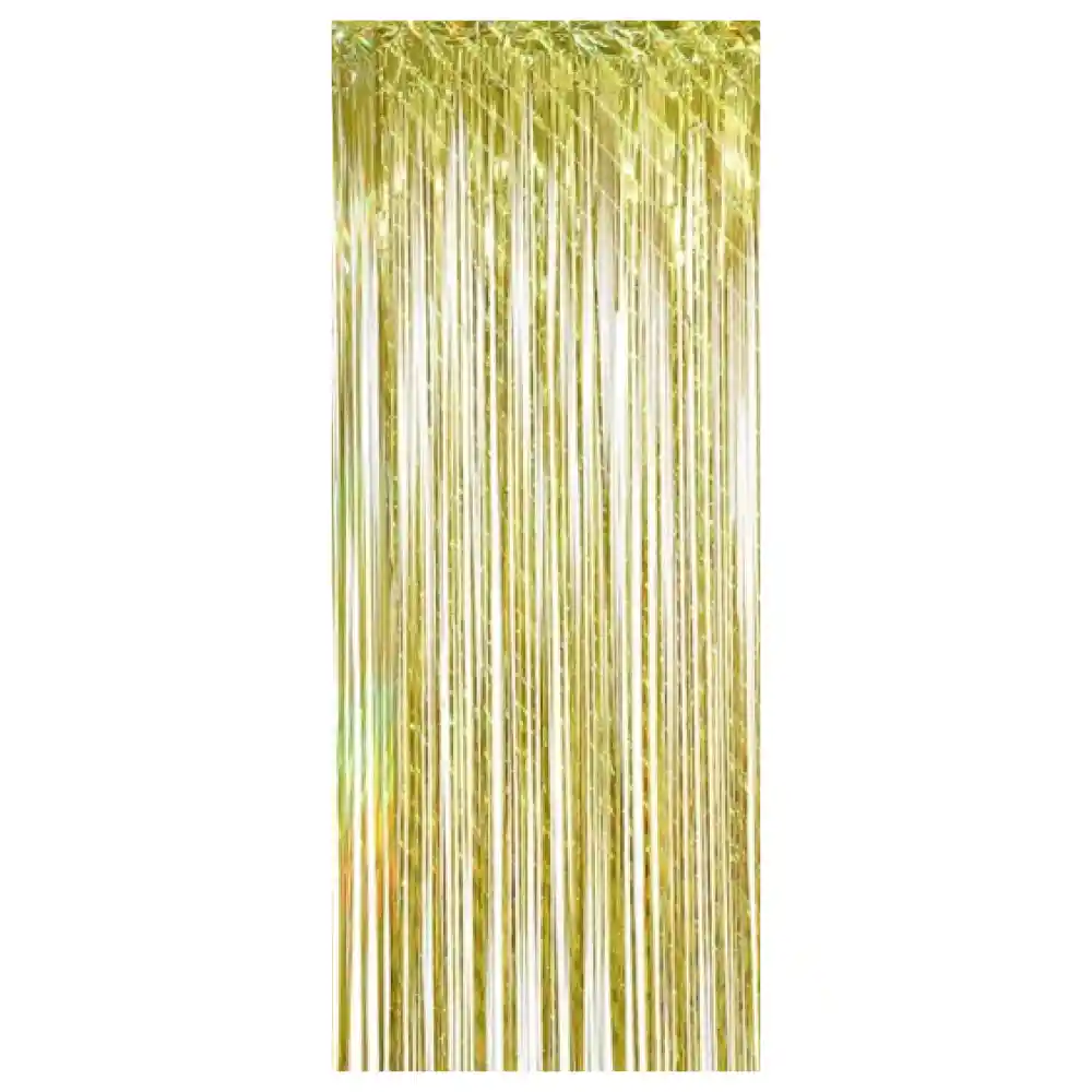Cortina Metalizada Dorada Holografica X 1 Und