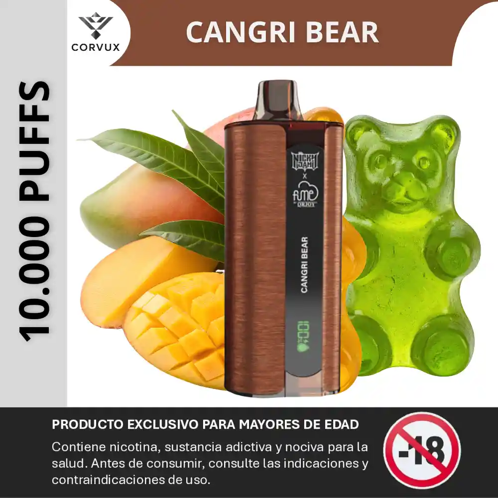 Vaper Vaporizador 10000 Puffs Vape Fume X Nicky Jam - Cangri Bear