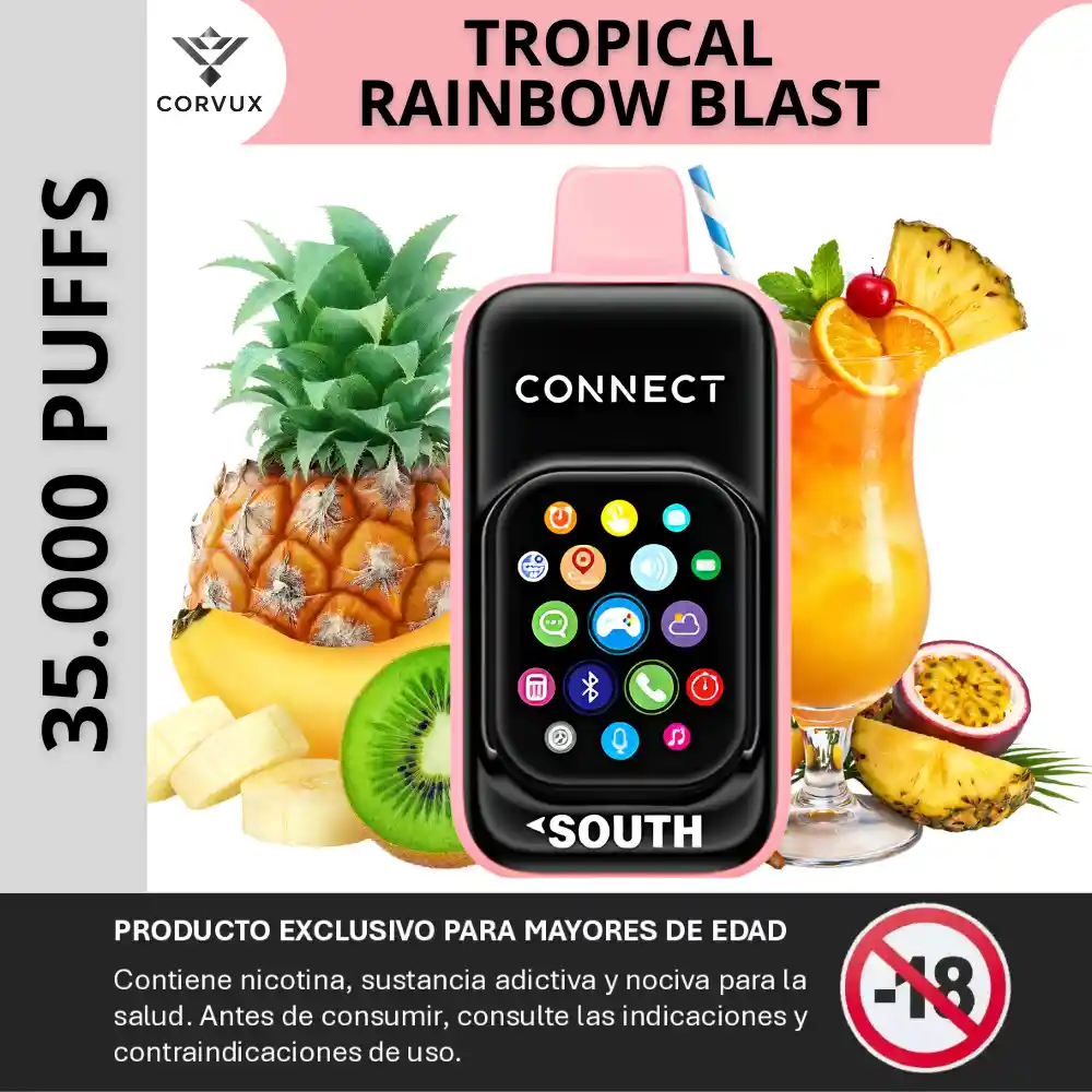 Vaper Vaporizador 35000 Puffs Vape South Connect - tropical Rainbow Blast