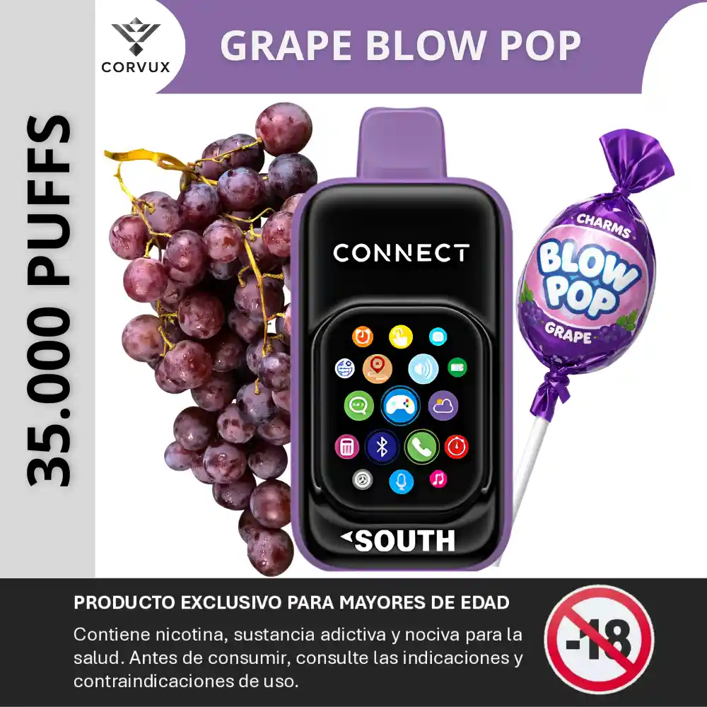 Vaper Vaporizador 35000 Puffs Vape South Connect - grape Blow Pop