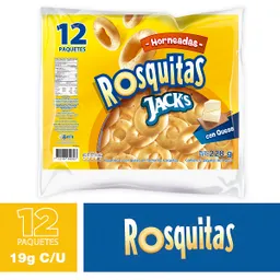 Jacks Snack Rosquitas Cronch Queso 19 g Pack X12