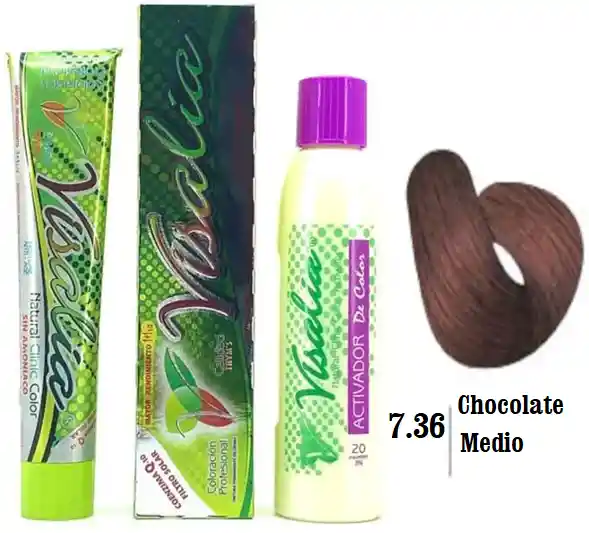 Tinte # 7.36 Chocolate Medio, Sin Amoniaco - Visalia Thym's - 60 Gr.