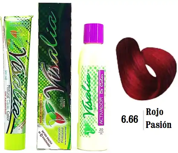 Tinte # 6.66 Rojo Pasión, Sin Amoniaco - Visalia Thym's - 60 Gr.