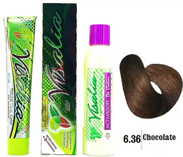 Tinte # 6.36 Chocolate, Sin Amoniaco - Visalia Thym's - 60 Gr.