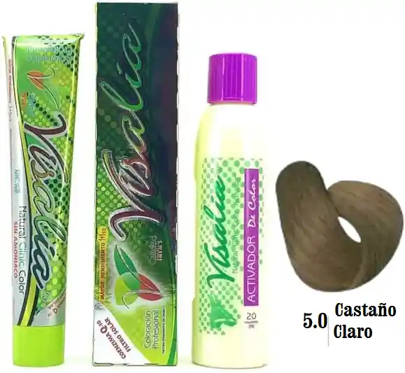Tinte # 5.0 Castaño Claro, Sin Amoniaco - Visalia Thym's - 60 Gr.