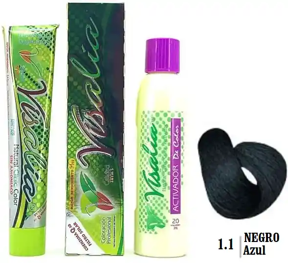 Tinte, # 1.1 Negro Azúl Sin Amoniaco, Visalia Thym's - 60 Gr.