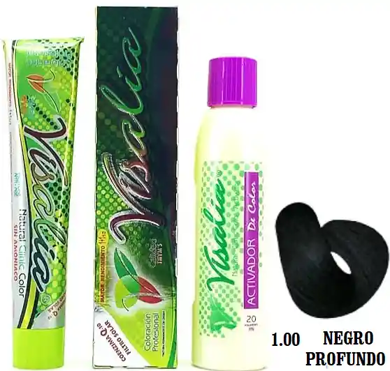 Tinte # 1.00, Negro Profundo Sin Amoniaco, Visalia Thym's, 60 Gr.