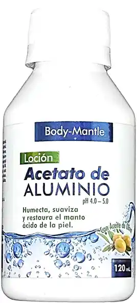Acetato De Aluminio, Loción, Humectante Corporal - 120 Ml.