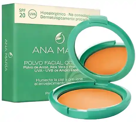 Polvo Compacto No. 25 Moca, Ana Maria, 15 Gm. Vegano, Pieles Sensibles
