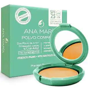 Polvo Compacto No. 22 Sandalo, Ana Maria, 15 Gm. Vegano, Pieles Sensibles.