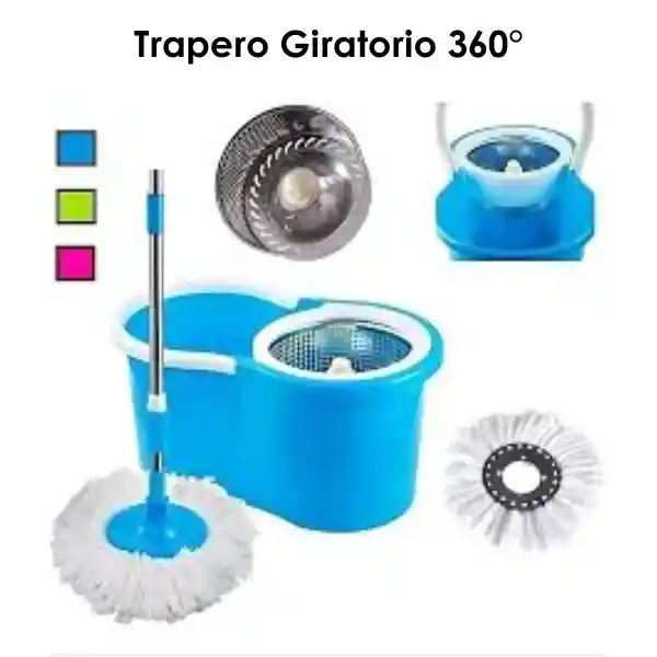Trapero Giratorio 360° Con Balde Escurridor (rotary Mop)
