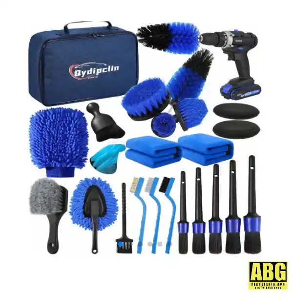 Juego Kit De Limpieza 23 Pcs Detailing Para Vehículos (no Incluye Taladro)